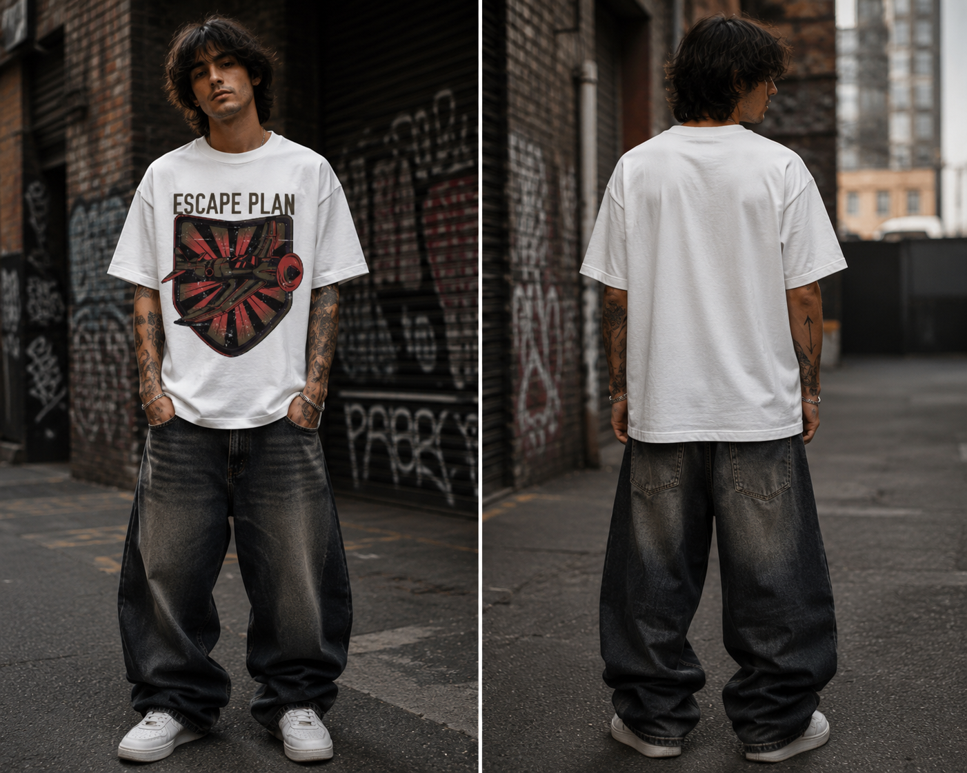 Escape Plan Oversized Graphic Streetwear T-Shirt