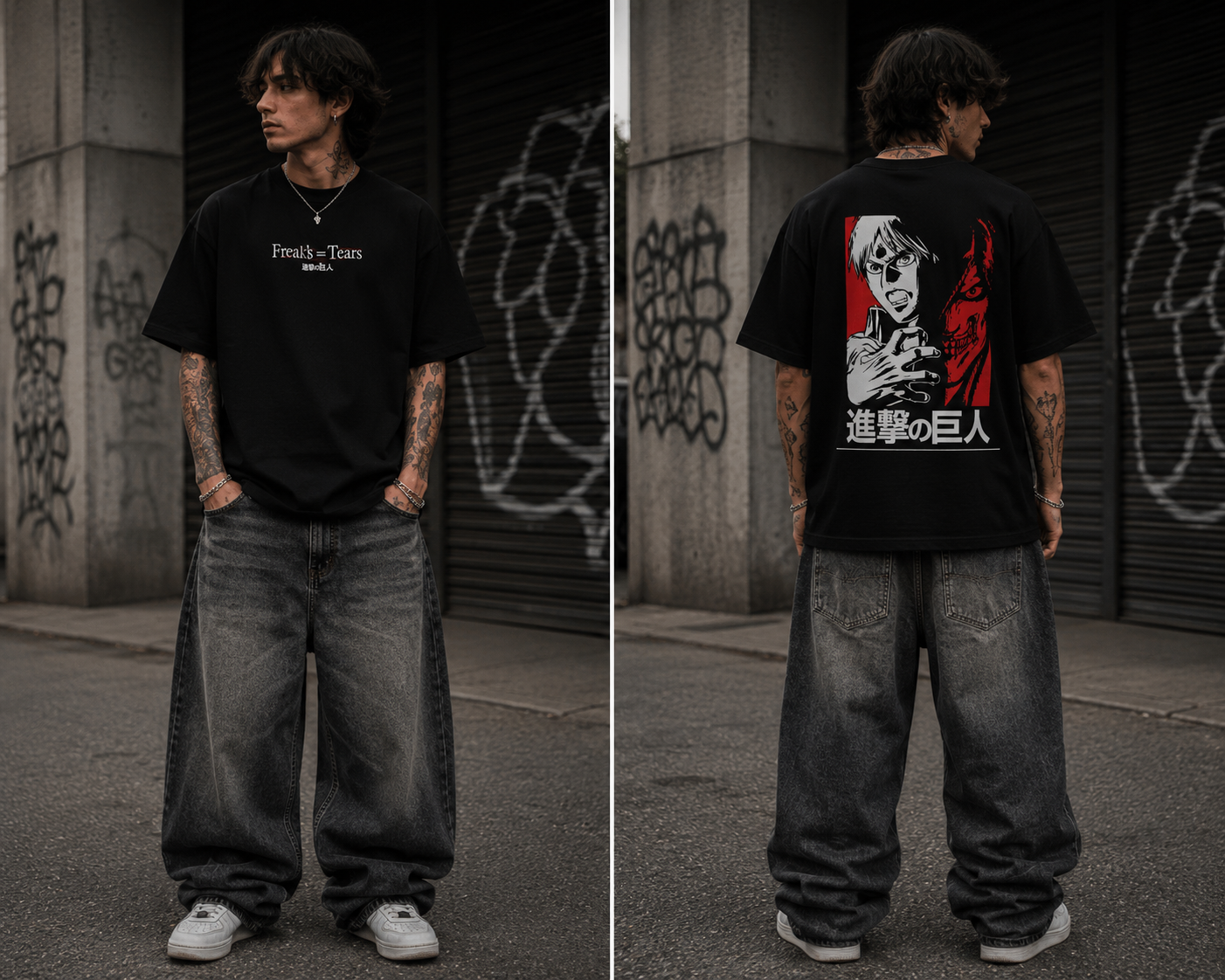 Freaks & Tears Anime Streetwear Oversized T-Shirt
