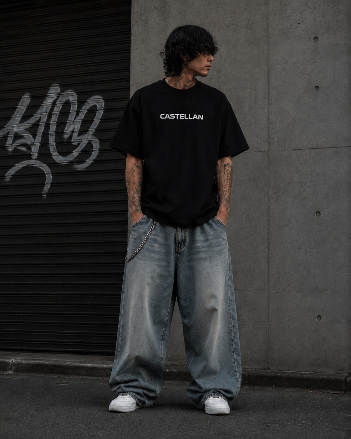 CASTELLAN Minimalist Logo Oversized T-Shirt